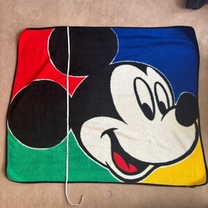 Vintage Biederlack Mickey Mouse Colourful Blanket Disney 50”X60”